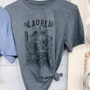 Laurel Sketch Tshirt- Heather Charcoal